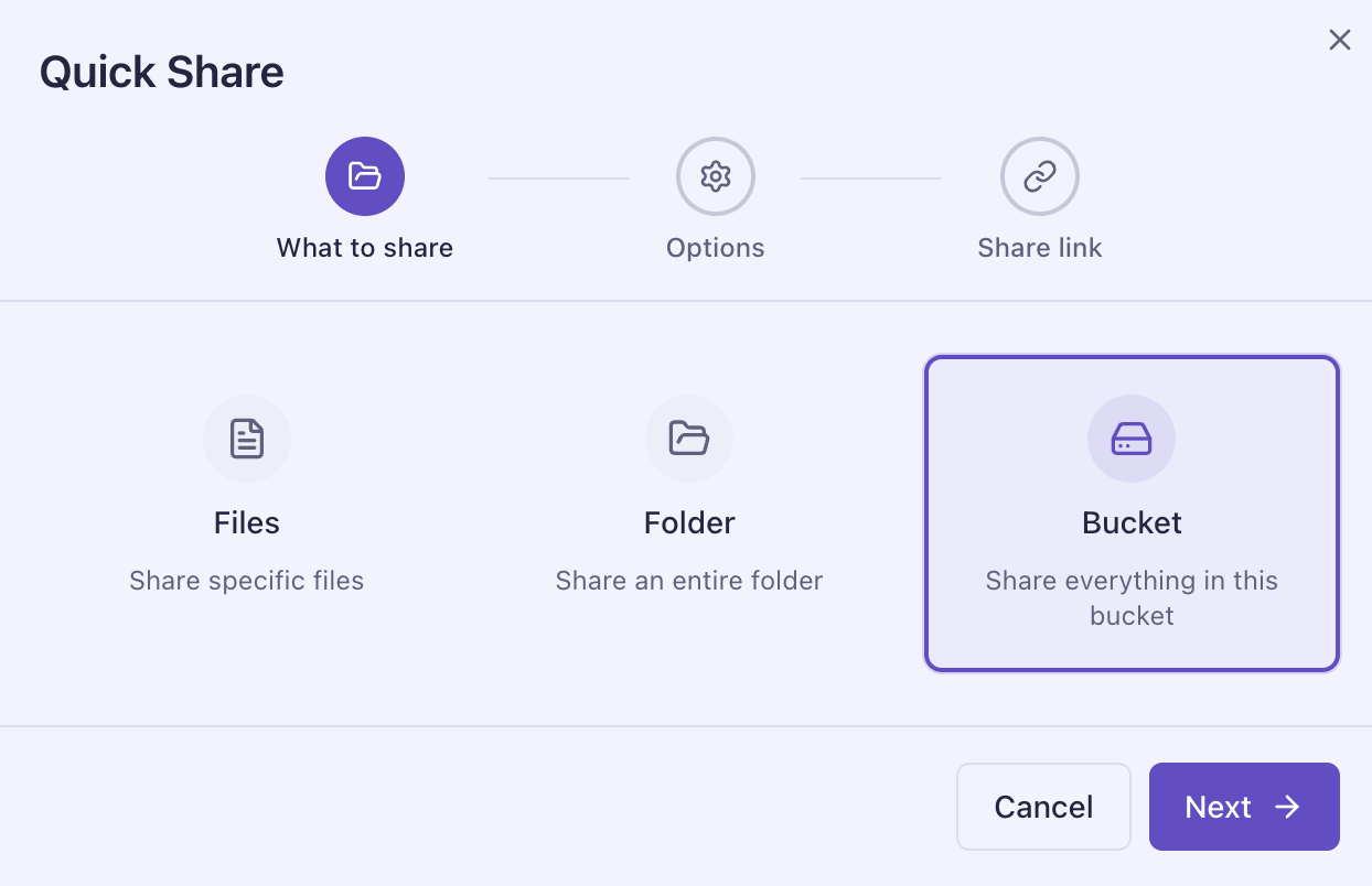 Quick share dialog